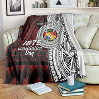 Personalised Tonga Constitution Day 1875 Blanket Polynesian Tribal Tattoo LT9 Red - Polynesian Pride