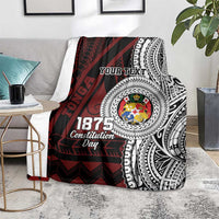 Personalised Tonga Constitution Day 1875 Blanket Polynesian Tribal Tattoo LT9 - Polynesian Pride