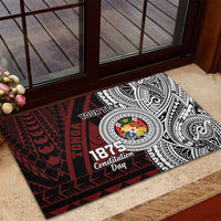 Personalised Tonga Constitution Day 1875 Rubber Doormat Polynesian Tribal Tattoo LT9 - Polynesian Pride