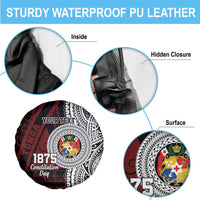 Personalised Tonga Constitution Day 1875 Spare Tire Cover Polynesian Tribal Tattoo LT9 - Polynesian Pride