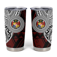 Personalised Tonga Constitution Day 1875 Tumbler Cup Polynesian Tribal Tattoo LT9 Red - Polynesian Pride