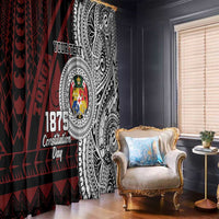 Personalised Tonga Constitution Day 1875 Window Curtain Polynesian Tribal Tattoo LT9 - Polynesian Pride