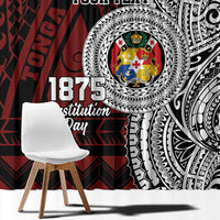 Personalised Tonga Constitution Day 1875 Window Curtain Polynesian Tribal Tattoo LT9 - Polynesian Pride