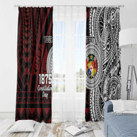 Personalised Tonga Constitution Day 1875 Window Curtain Polynesian Tribal Tattoo LT9 - Polynesian Pride