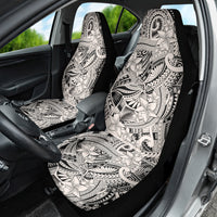 Polynesia Car Seat Cover Tribal Polynesian Spirit With Beige Pacific Flowers LT9 - Polynesian Pride