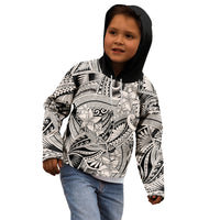Polynesia Kid Hoodie Tribal Polynesian Spirit With Beige Pacific Flowers LT9 - Polynesian Pride