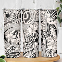 Beige Pacific Flowers Tribal Polynesian Spirit Skinny Tumbler