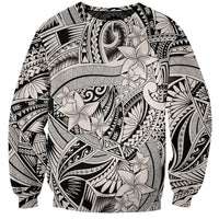 Polynesia Sweatshirt Tribal Polynesian Spirit With Beige Pacific Flowers LT9 Unisex Beige - Polynesian Pride
