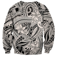 Polynesia Sweatshirt Tribal Polynesian Spirit With Beige Pacific Flowers LT9 - Polynesian Pride