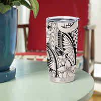 Beige Pacific Flowers Tribal Polynesian Spirit Tumbler Cup LT9 - Polynesian Pride