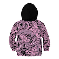 Polynesia Kid Hoodie Tribal Polynesian Spirit With Pink Pacific Flowers LT9 - Polynesian Pride
