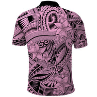 Polynesia Polo Shirt Tribal Polynesian Spirit With Pink Pacific Flowers LT9 - Polynesian Pride