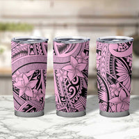 Pink Pacific Flowers Tribal Polynesian Spirit Tumbler Cup LT9 - Polynesian Pride