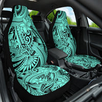 Polynesia Car Seat Cover Tribal Polynesian Spirit With Teal Pacific Flowers LT9 One Size Teal - Polynesian Pride