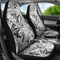 Polynesia Car Seat Cover Tribal Polynesian Spirit With White Pacific Flowers LT9 - Polynesian Pride