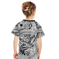 Polynesia Kid T Shirt Tribal Polynesian Spirit With White Pacific Flowers LT9 - Polynesian Pride