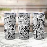 White Pacific Flowers Tribal Polynesian Spirit Tumbler Cup LT9 - Polynesian Pride