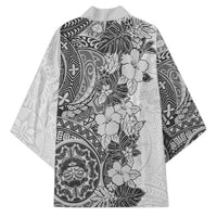 Polynesia Kimono Hibiscus Hawaiian Tribal Tattoo Retro Gray - Polynesian Pride