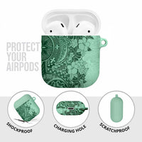 Polynesia AirPods Case Hibiscus Hawaiian Tribal Tattoo Retro Green - Polynesian Pride