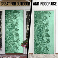 Polynesia Door Cover Hibiscus Hawaiian Tribal Tattoo Retro Green - Polynesian Pride