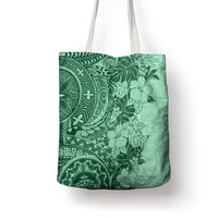 Polynesia Tote Bag Hibiscus Hawaiian Tribal Tattoo Retro Green - Polynesian Pride