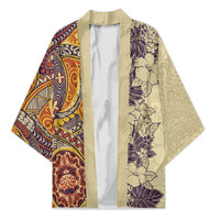 Polynesia Kimono Hibiscus Hawaiian Tribal Tattoo Retro Tan - Polynesian Pride