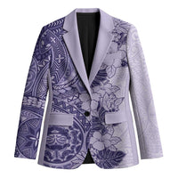Polynesia Blazer Hibiscus Hawaiian Tribal Tattoo Retro Violet - Polynesian Pride