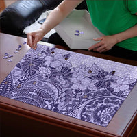 Polynesia Puzzle Hibiscus Hawaiian Tribal Tattoo Retro Violet - Polynesian Pride