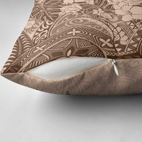 Polynesia Pillow Cover Hibiscus Hawaiian Tribal Tattoo Retro Pink Pastel - Polynesian Pride