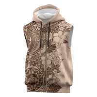 Polynesia Sleeveless Zip Hoodie Hibiscus Hawaiian Tribal Tattoo Retro Pink Pastel LT9 Pink Pastel - Polynesian Pride