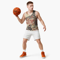 Hawaii Beige Version Basketball Jersey Aloha Tribal Pattern LT9 - Polynesian Pride