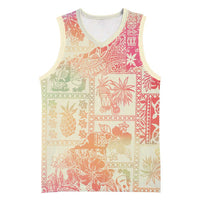 Hawaii Sweat Pink Ombre Basketball Jersey Aloha Tribal Pattern LT9 Unisex Pink - Polynesian Pride