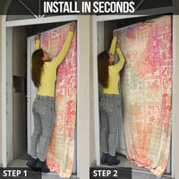 Hawaii Sweat Pink Ombre Door Cover Aloha Tribal Pattern - Polynesian Pride