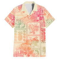 Hawaii Family Matching Summer Maxi Dress and Hawaiian Shirt Aloha Tribal Pattern Sweat Pink Ombre LT9 Dad's Shirt - Short Sleeve Pink - Polynesian Pride