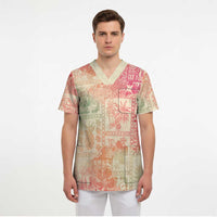 Hawaii Sweat Pink Ombre Scrub Top Aloha Tribal Pattern - Polynesian Pride