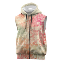 Hawaii Sweat Pink Ombre Sleeveless Zip Hoodie Aloha Tribal Pattern LT9 Pink - Polynesian Pride