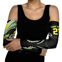 Custom Rugby Cook Islands Avaiki Arm Sleeves Black Kuki Airani Tribal Maori Inspired - Polynesian Pride