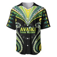Custom Rugby Cook Islands Avaiki Baseball Jersey Black Kuki Airani Tribal Maori Inspired LT9 Black - Polynesian Pride