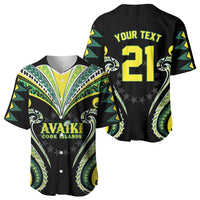 Custom Rugby Cook Islands Avaiki Baseball Jersey Black Kuki Airani Tribal Maori Inspired LT9 - Polynesian Pride