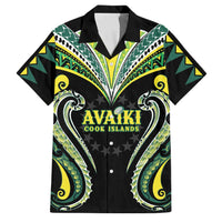 Custom Rugby Cook Islands Avaiki Family Matching Off The Shoulder Long Sleeve Dress and Hawaiian Shirt Black Kuki Airani Tribal Maori Inspired - Polynesian Pride
