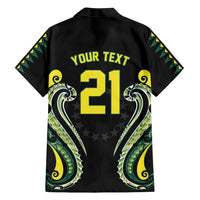 Custom Rugby Cook Islands Avaiki Family Matching Off Shoulder Maxi Dress and Hawaiian Shirt Black Kuki Airani Tribal Maori Inspired - Polynesian Pride