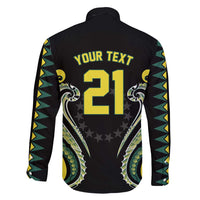 Custom Rugby Cook Islands Avaiki Family Matching Short Sleeve Bodycon Dress and Hawaiian Shirt Black Kuki Airani Tribal Maori Inspired - Polynesian Pride