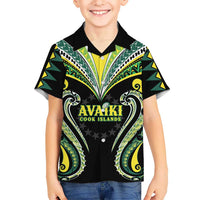 Custom Rugby Cook Islands Avaiki Family Matching Summer Maxi Dress and Hawaiian Shirt Black Kuki Airani Tribal Maori Inspired - Polynesian Pride