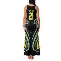 Custom Rugby Cook Islands Avaiki Family Matching Tank Maxi Dress and Hawaiian Shirt Black Kuki Airani Tribal Maori Inspired - Polynesian Pride
