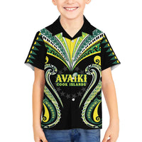 Custom Rugby Cook Islands Avaiki Family Matching Tank Maxi Dress and Hawaiian Shirt Black Kuki Airani Tribal Maori Inspired - Polynesian Pride