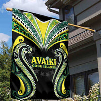 Rugby Cook Islands Avaiki Garden Flag Black Kuki Airani Tribal Maori Inspired - Polynesian Pride