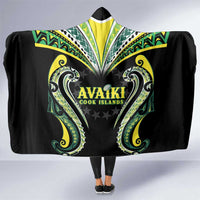 Rugby Cook Islands Avaiki Hooded Blanket Black Kuki Airani Tribal Maori Inspired - Polynesian Pride