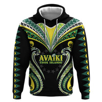Custom Rugby Cook Islands Avaiki Hoodie Black Kuki Airani Tribal Maori Inspired - Polynesian Pride