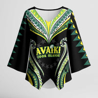 Custom Rugby Cook Islands Avaiki Kimono Sleeve Blouse Black Kuki Airani Tribal Maori Inspired - Polynesian Pride