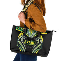 Rugby Cook Islands Avaiki Leather Tote Bag Black Kuki Airani Tribal Maori Inspired - Polynesian Pride